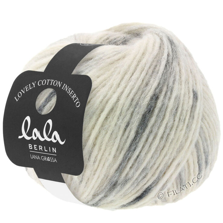 Lana Grossa LOVELY COTTON Inserto (lala BERLIN) | 101-råvit/grå