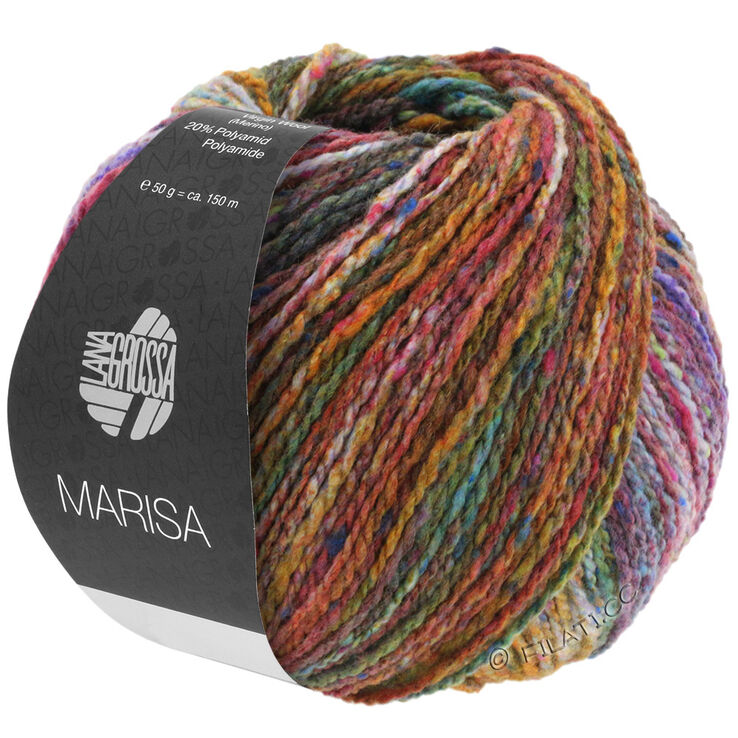 Lana Grossa MARISA | 01-oliv/orange/turkos/petrol/rödviolett