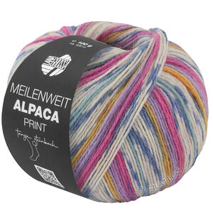Lana Grossa MEILENWEIT 6-FACH 150g Alpaca Print | 1109-fuchsia/lila/violett/saffransgul/vit/gråblå/jeans