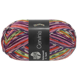 Lana Grossa MEILENWEIT 6-FACH 150g Cervinia | 9757-terrakotta/majgrön/mörk blå/vit/violett/rosa