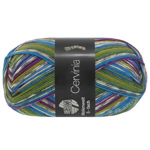 Lana Grossa MEILENWEIT 6-FACH 150g Cervinia | 9759-oliv/violett/ljus grå/mellangrå/blå/mörk grön