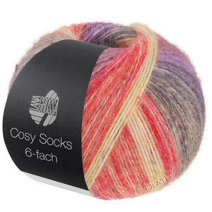 Lana Grossa MEILENWEIT 6-FACH 150g Cosy Socks Dream | 2151-ljus röd/senapsgul/rödbrun/lila/blåviolett/ljus grå/mörk grå/pistasch/terrakotta