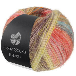 Lana Grossa MEILENWEIT 6-FACH 150g Cosy Socks Dream | 2152-rosabeige/gul/gråbrun/ljus brun/mörk brun/orange/jade/turkos/lerröd/gammalrosa