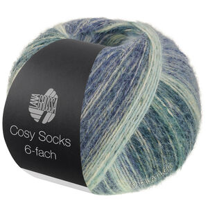 Lana Grossa MEILENWEIT 6-FACH 150g Cosy Socks Dream | 2153-grå/blågrå/gröngrå/mörk blå/ljus grå/mörk grå