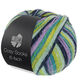 Lana Grossa MEILENWEIT 6-FACH 150g Cosy Socks Multi Stripes | 2202-lavendel/svartblå/turkos/pistasch/opalgrön