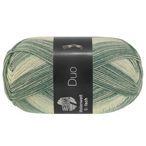 Lana Grossa MEILENWEIT 6-FACH 150g Duo | 9725-gröngrå/lysande grå