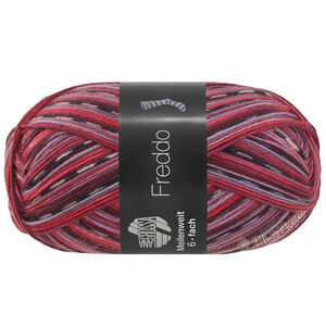 Lana Grossa MEILENWEIT 6-FACH 150g Freddo | 9740-mörk grå/vit/burgund/röd/grårosa/mauve