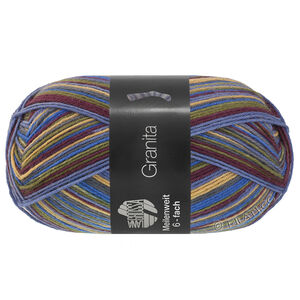 Lana Grossa MEILENWEIT 6-FACH 150g Granita | 9732-blå/mörk oliv/chokladbrun/jeansblå//mörk grå