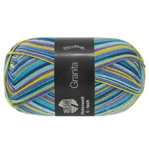 Lana Grossa MEILENWEIT 6-FACH 150g Granita | 9733-turkos/jeans/limett/violett/mint/mörk petrol
