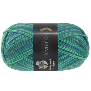 Lana Grossa MEILENWEIT 8-FACH 150g Inverno | 9989-ljus blå/himmelblå/mörk blå/ljus grön/jade/grå