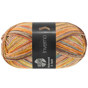 Lana Grossa MEILENWEIT 8-FACH 150g Inverno | 9990-vanilj/saffransgul/lax/orange/rosa/ljus blå/mauve/gråbrun
