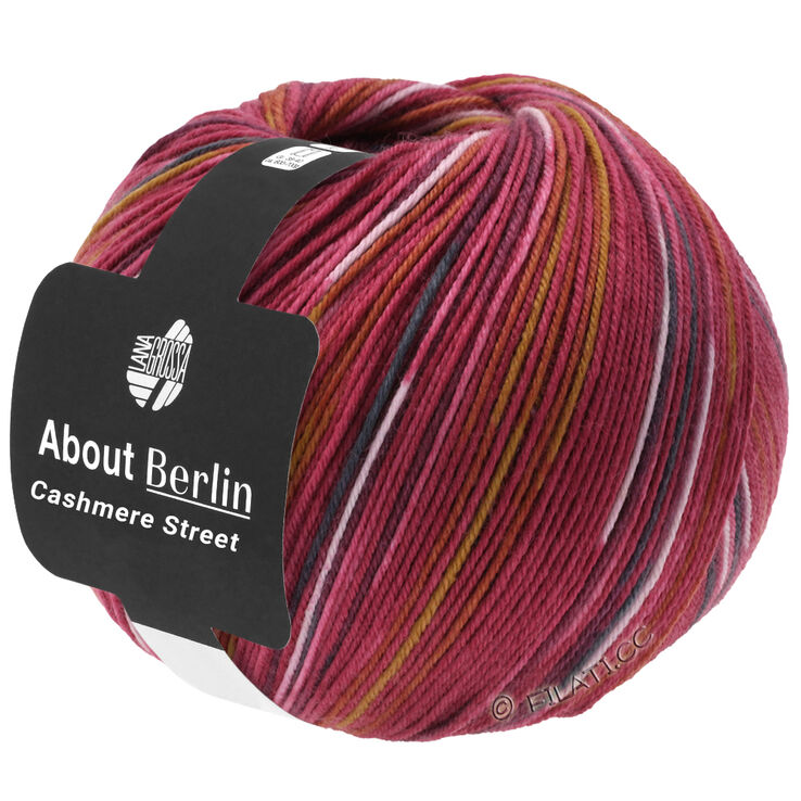 Lana Grossa MEILENWEIT 100g Cashmere Street (ABOUT BERLIN) | 831-tegelröd/vit/senap/pink/mörk grå/petrol