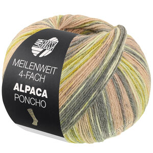Lana Grossa MEILENWEIT 100g Alpaca Poncho | 2724-silvergrå/ljus grå/mörk grå/ljus oliv/sandbeige