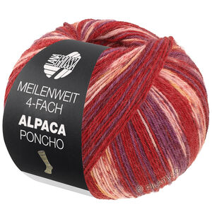 Lana Grossa MEILENWEIT 100g Alpaca Poncho | 2727-vinröd/rödviolett/plommonblå/kiwi/rosa