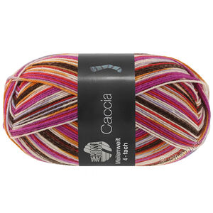 Lana Grossa MEILENWEIT 100g Caccia | 5302-mörk brun/vinröd/beige/taupe/karamell/rödviolett