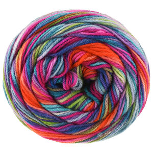 Lana Grossa MEILENWEIT 100g Cascata | 5207-mörk blå/ljus röd/roströd/ljus blå/vinröd/fuchsia/lila/marin/jade/mörk grön/pistasch