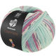 Lana Grossa MEILENWEIT 100g Cashmere Pista | 142-mint/turkos/vit/grå/ljus blå/fuchsia randigt