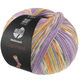 Lana Grossa MEILENWEIT 100g Cashmere Pista | 145-lila/violett/vit/grågrön/orange/himmelblå/citrusgul randigt