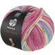 Lana Grossa MEILENWEIT 100g Cashmere Pista | 146-ljus fuchsia/mörk fuchsia/vit/ocker/turkos/ljus blå randigt