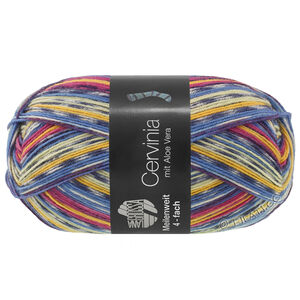 Lana Grossa MEILENWEIT 100g Cervinia | 1701-bläckblå/himmelblå/ecru/aubergine/bärröd/burgund/gul/jeans/limett
