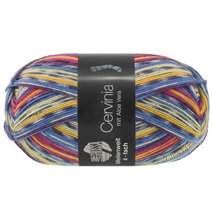 Lana Grossa MEILENWEIT 100g Cervinia | 1701-bläckblå/himmelblå/ecru/aubergine/bärröd/burgund/gul/jeans/limett