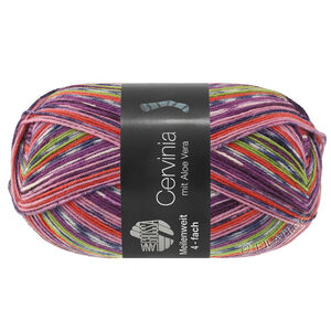 Lana Grossa MEILENWEIT 100g Cervinia | 1708-pink/lerröd/gråblå/mjuk grå/rödviolett/syren/grön/mörk blå