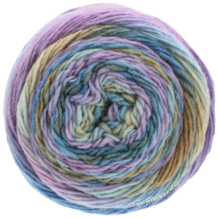 Lana Grossa MEILENWEIT 100g Color Mix Multi | 8002-gråbrun/grège/beigegrå/blåklint/syren/pastellblå