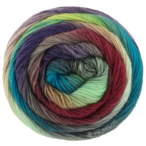 Lana Grossa MEILENWEIT 100g Color Mix Multi | 8023-nougat/rödbrun/grålila/pastellgrön/mint/petrol/smaragd