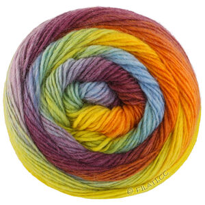Lana Grossa MEILENWEIT 100g Color Mix Multi | 8024-rödbrun/gråbrun/grågrön/senapsgul/orange/mörk brun/björnbär/petrol