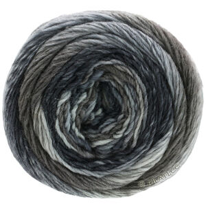 Lana Grossa MEILENWEIT 100g Color Mix Soft | 8056-ljus grå/mellangrå/mörk grå/antracit