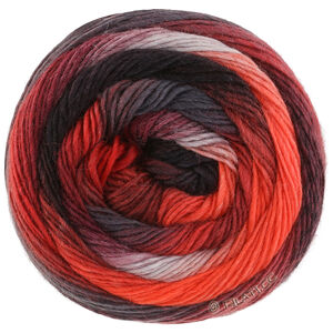 Lana Grossa MEILENWEIT 100g Color Mix Soft | 8070-brunröd/gråbrun/ljus röd/mörk röd/vinröd/svartröd