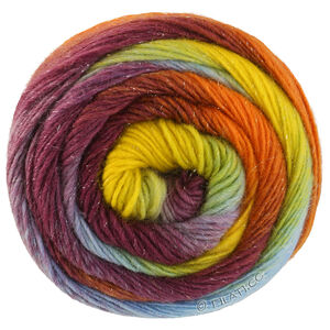 Lana Grossa MEILENWEIT 100g Merino Color Mix Sparks | 7621-petrol/vårgrön/pistasch/senapsgul/orange/brun/aubergine/grålila