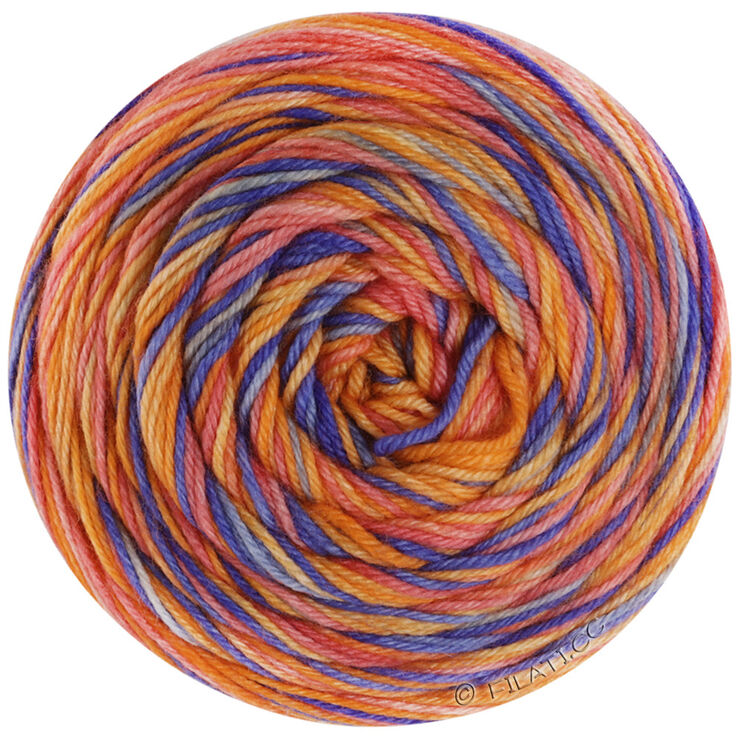 Lana Grossa MEILENWEIT 100g CONFETTINI | 4481-koboltblå/laxröd/gul/orange/ljus blå
