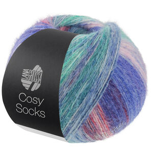 Lana Grossa MEILENWEIT 100g Cosy Socks Dream | 252-blåviolett/rosa/ljus blå/himmelblå/jade/turkos/ljus röd/rödviolett