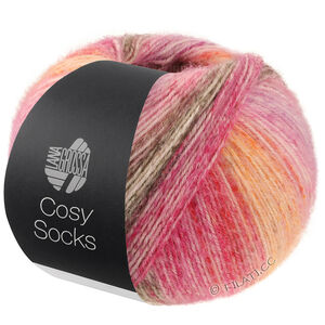 Lana Grossa MEILENWEIT 100g Cosy Socks Dream | 257-rödviolett/plommon/syren/terrakotta/mörk grå/mellangrå/pink/saffransgul