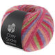 Lana Grossa MEILENWEIT 100g Cosy Socks Multi Stripes | 152-tulpanröd/violblå/laxrosa/pink/ljus grå