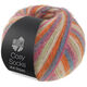 Lana Grossa MEILENWEIT 100g Cosy Socks Multi Stripes | 154-mörk grå/gråblå/fuchsia/lysande grön/kräm/orange