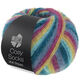 Lana Grossa MEILENWEIT 100g Cosy Socks Multi Stripes | 155-mörk petrol/ljus turkos/gul/orkidé/gråviolett