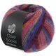 Lana Grossa MEILENWEIT 100g Cosy Socks Multi Stripes | 156-blåviolett/vinröd/pumpa/pink/grågrön