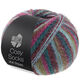 Lana Grossa MEILENWEIT 100g Cosy Socks Multi Stripes | 158-petrol/mörk fuchsia/oliv/mintturkos/mörk röd