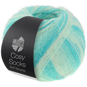 Lana Grossa MEILENWEIT 100g Cosy Socks Soft Stripes | 102-jade/lysande grön/vitgrön/råvit
