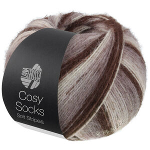Lana Grossa MEILENWEIT 100g Cosy Socks Soft Stripes | 103-mocka/gråbrun/beige/kräm