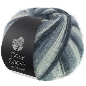 Lana Grossa MEILENWEIT 100g Cosy Socks Soft Stripes | 104-antracit/mörk grå/musgrå/ljus grå