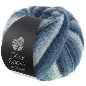 Lana Grossa MEILENWEIT 100g Cosy Socks Soft Stripes | 106-svartblå/gråblå/rökblå/