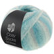 Lana Grossa MEILENWEIT 100g Cosy Socks Soft Stripes | 110-ljus grå/mint/mintturkos/turkos/ljus petrol