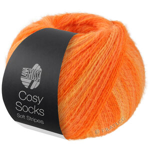 Lana Grossa MEILENWEIT 100g Cosy Socks Soft Stripes | 112-blekorange/mandarin/orange