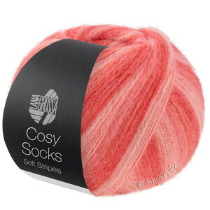Lana Grossa MEILENWEIT 100g Cosy Socks Soft Stripes | 113-lax/laxröd/korall
