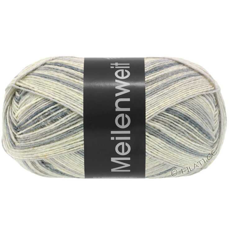 Lana Grossa MEILENWEIT 100g Black Denim Mix | 4656-silvergrå/ecru/ljus grå/mellangrå/mörk grå