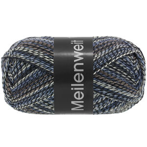 Lana Grossa MEILENWEIT 100g Black Denim Mix | 4658-svart/ecru/blågrå/taupe/mörk petrol/antracit