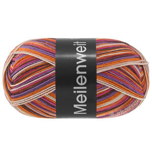 Lana Grossa MEILENWEIT 100g Granita | 1810-fuchsia/björnbär/violett/orange/ljus beige/röd